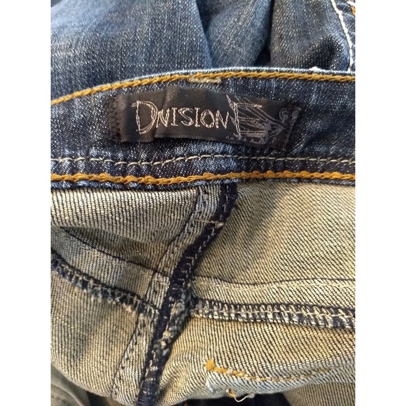 Division E Womens Jeans Distressed Bootcut Thick Stitching Flip Pockets 30X32 - Picture 2 of 12